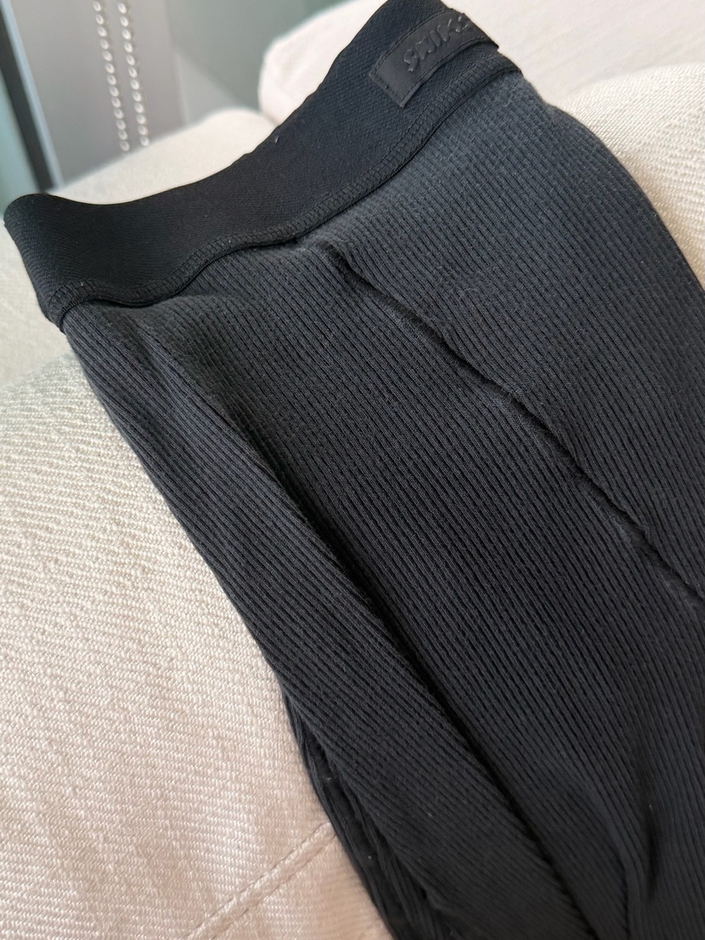 Skims cotton Rib Black boxer - Picture 3 of 5